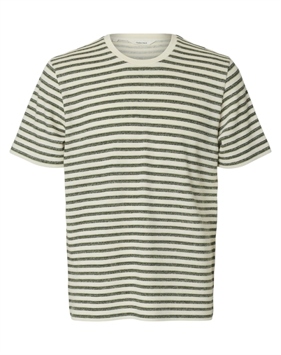 Selected - SLHKevin O-Neck T-Shirt - Egret/ Sky Captai